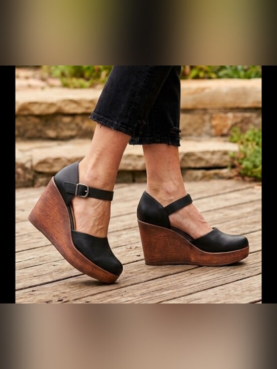 boc Shoes - b.o.c Alyson Woodgrain Platform Wedge Clogs Pumps Heels Women's Size 10